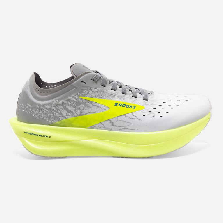 Brooks Hyperion Elite 2 Israel - Men's Road Running Shoes - White/Silver/Nightlife (36529-KDVL)